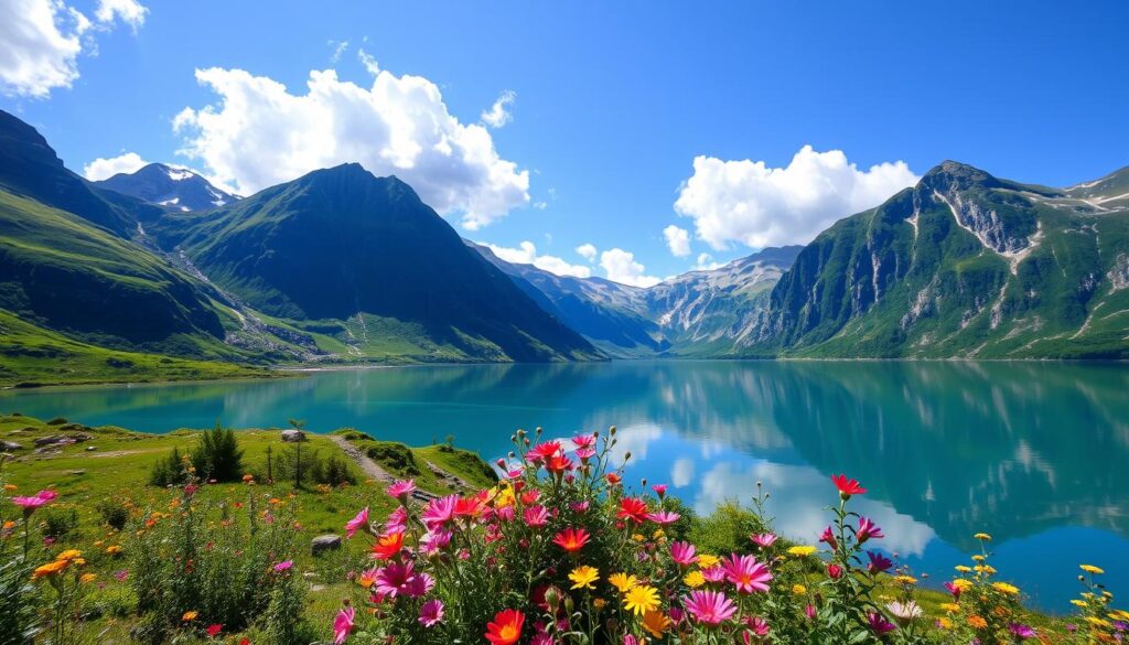 Norwegische Fjordlandschaft im Sommer