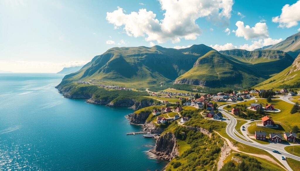 Norwegische Küstenroute im Sommer