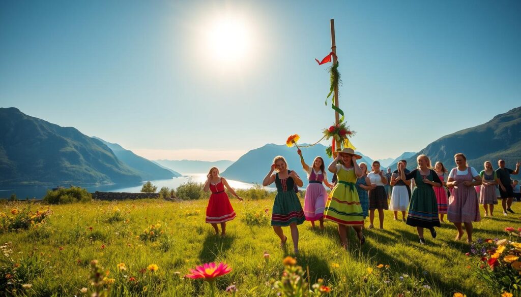 Norwegische Sommerbräuche Mittsommerfest