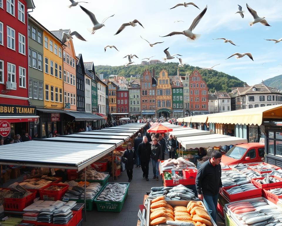 Bergen Sehenswürdigkeiten Fischmarkt Umgebung