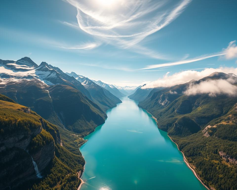Drohnenaufnahmen norwegische Fjorde Drohnenaufnahmen norwegische Fjorde