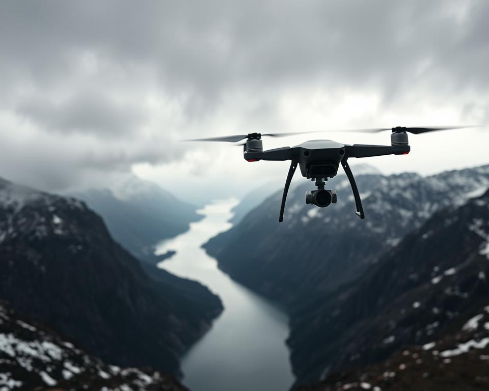 Drohnenfliegen in norwegischen Wetterbedingungen Drohnenfliegen in norwegischen Wetterbedingungen
