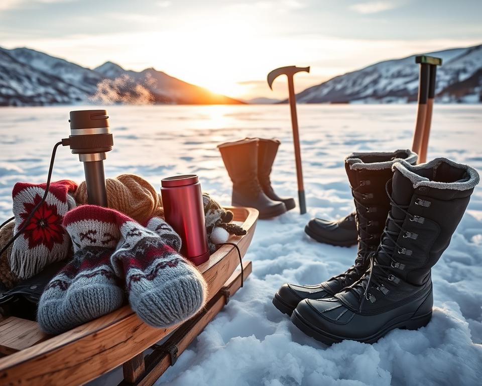 Eisfischen Ausrüstung in Norwegen