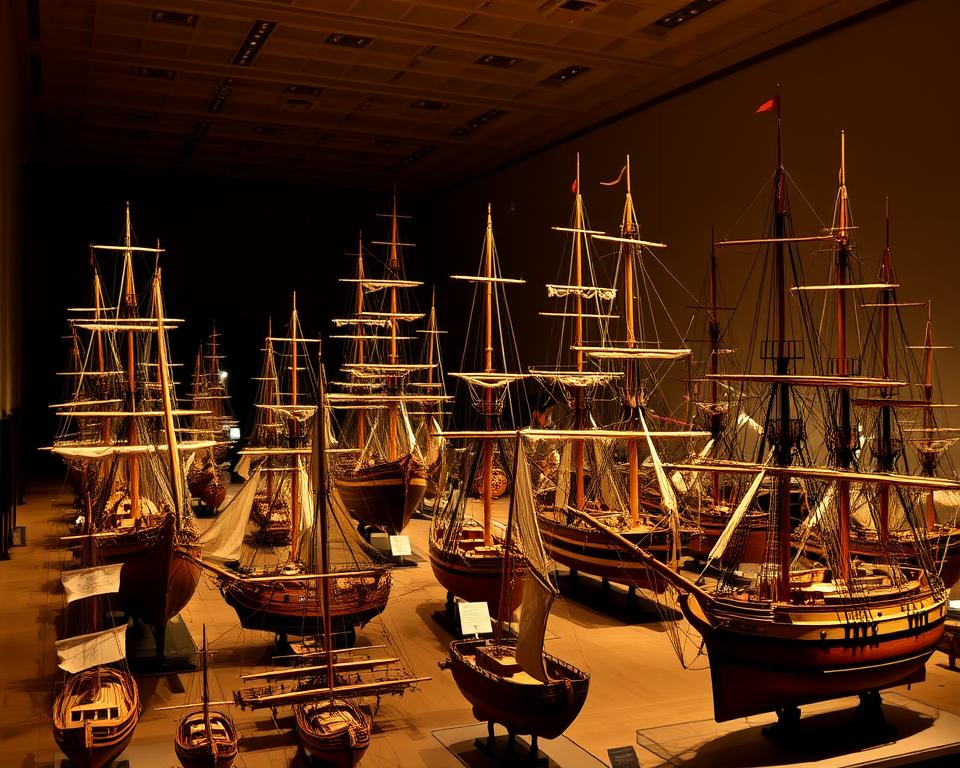 Historische Schiffsmodelle im Schifffahrtsmuseum