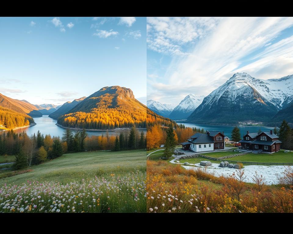 Jahreszeiten in Südnorwegen Jahreszeiten in Südnorwegen