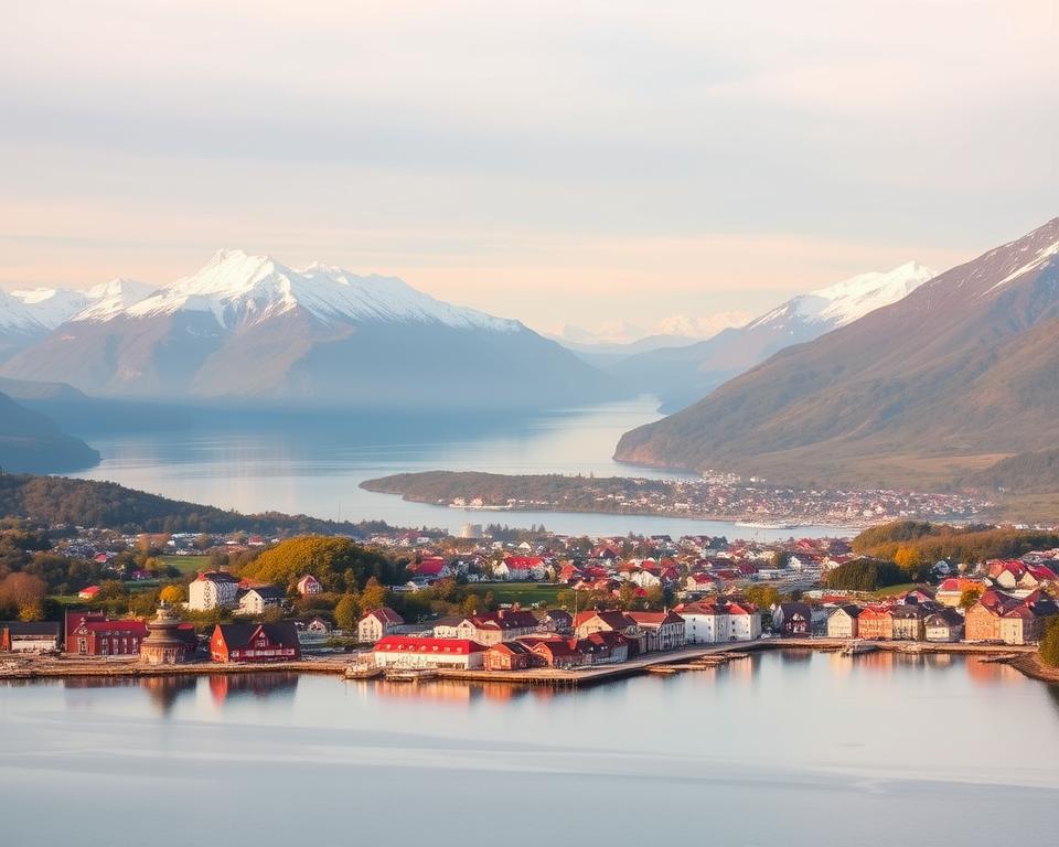 Lage Ålesund mit Fjorden Norwegens