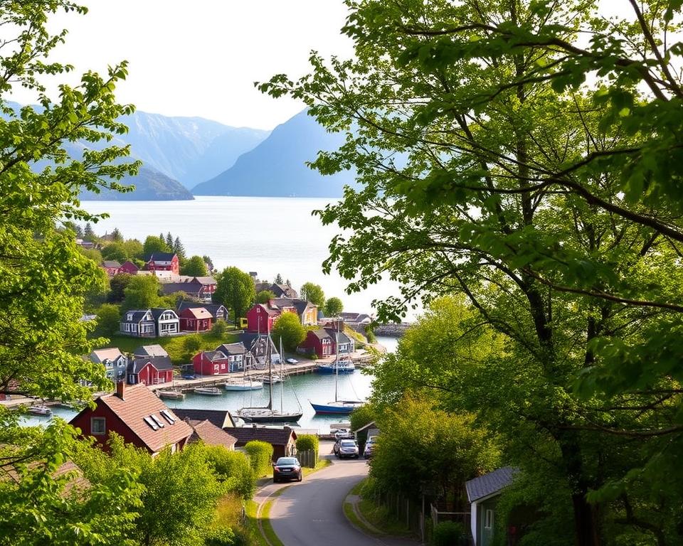 Lage Sandnes am Gandsfjord Lage Sandnes am Gandsfjord