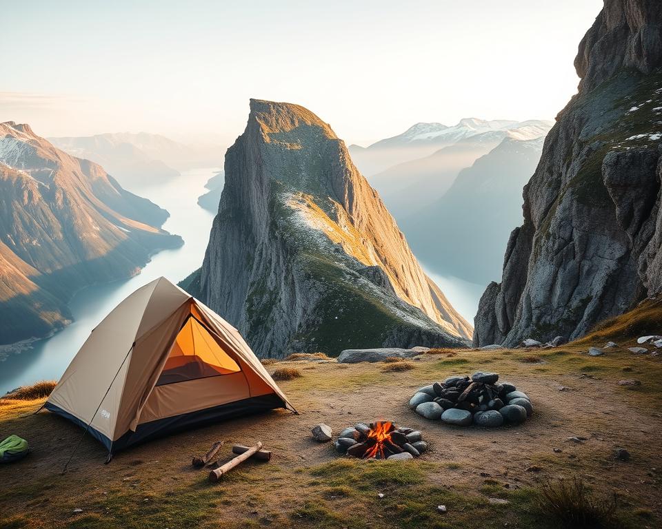 Nachhaltiges Camping an der Trolltunga Nachhaltiges Camping an der Trolltunga