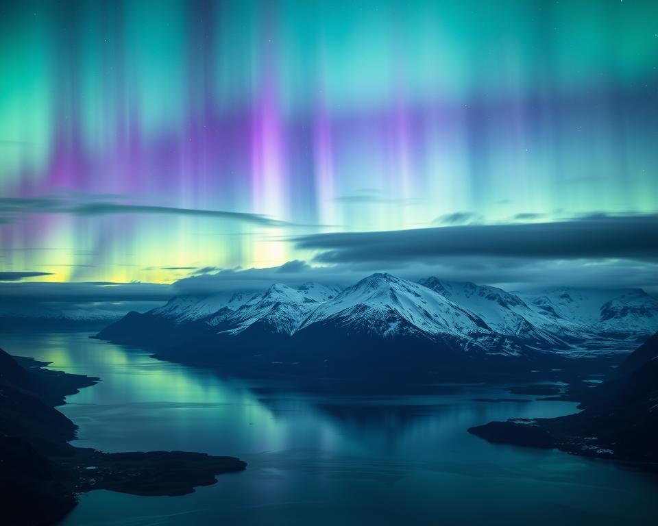 Nordlichter über norwegischen Landschaften Nordlichter über norwegischen Landschaften