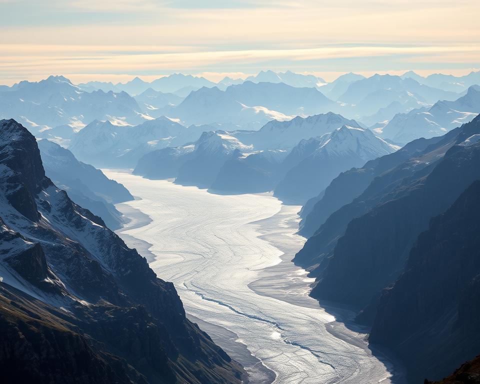 Norwegische Berge und Gletscher