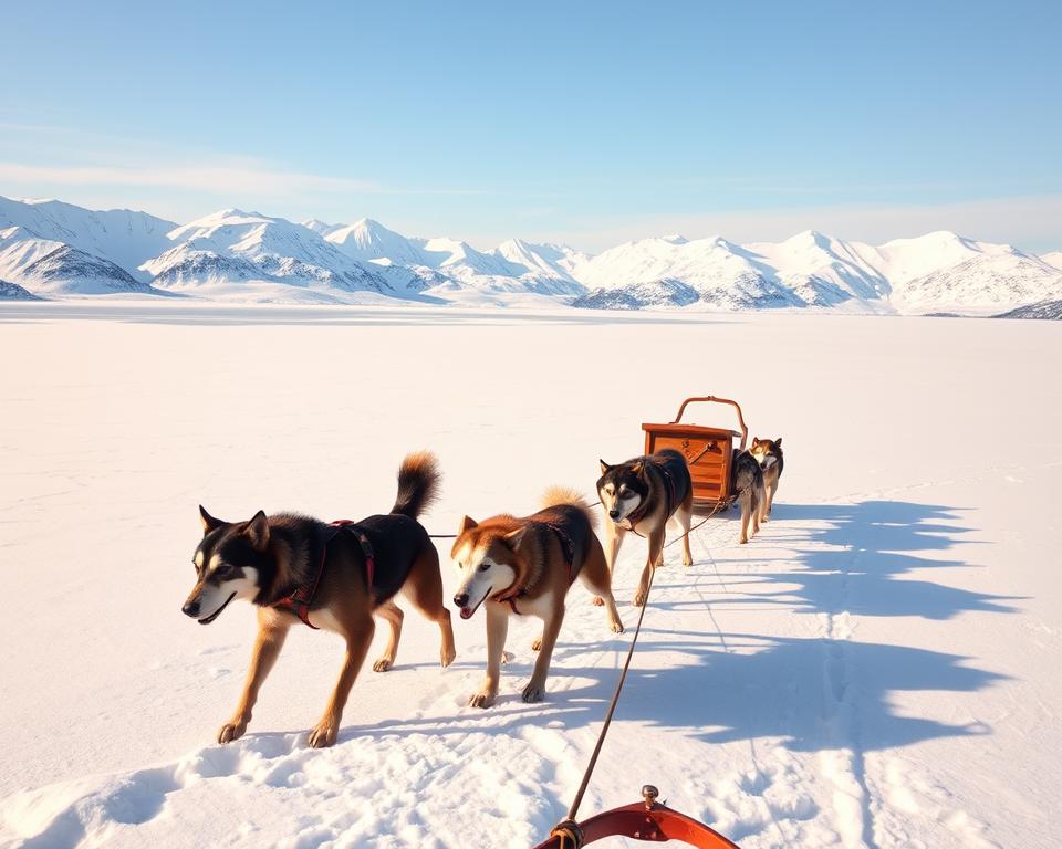 Norwegische Schlittenhunde im Einsatz