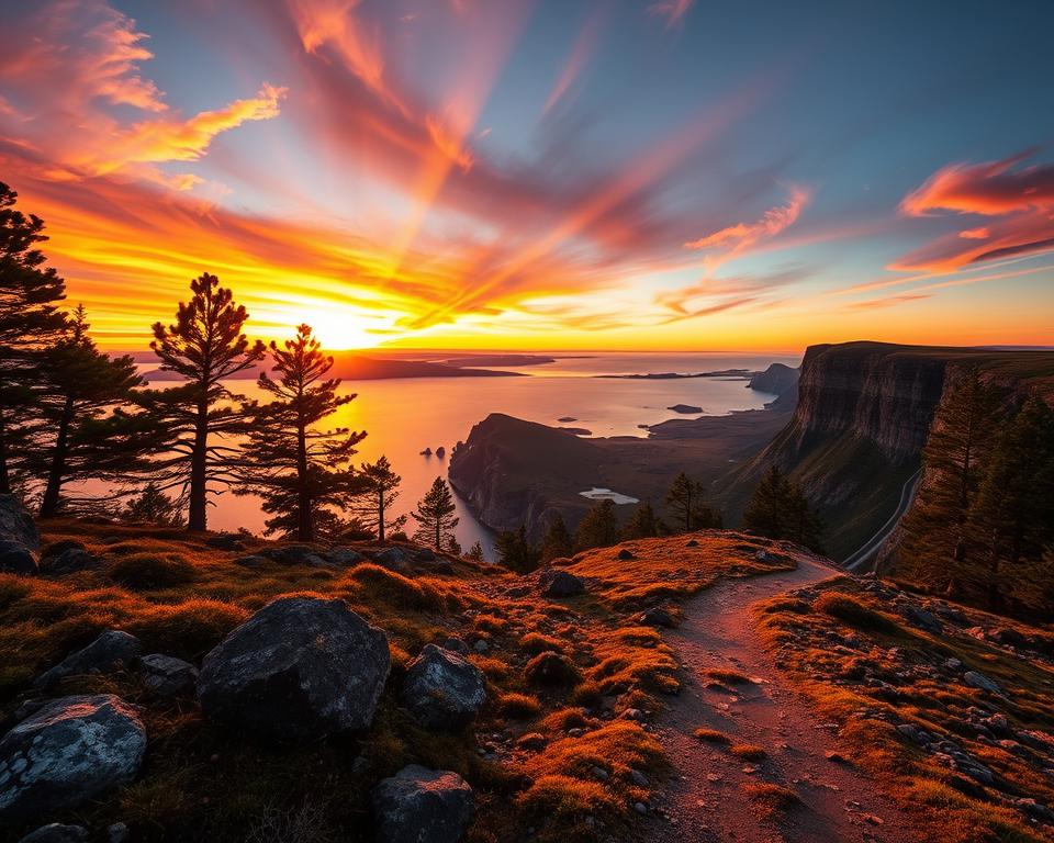 Norwegische Sonnenuntergang Aussichtspunkte