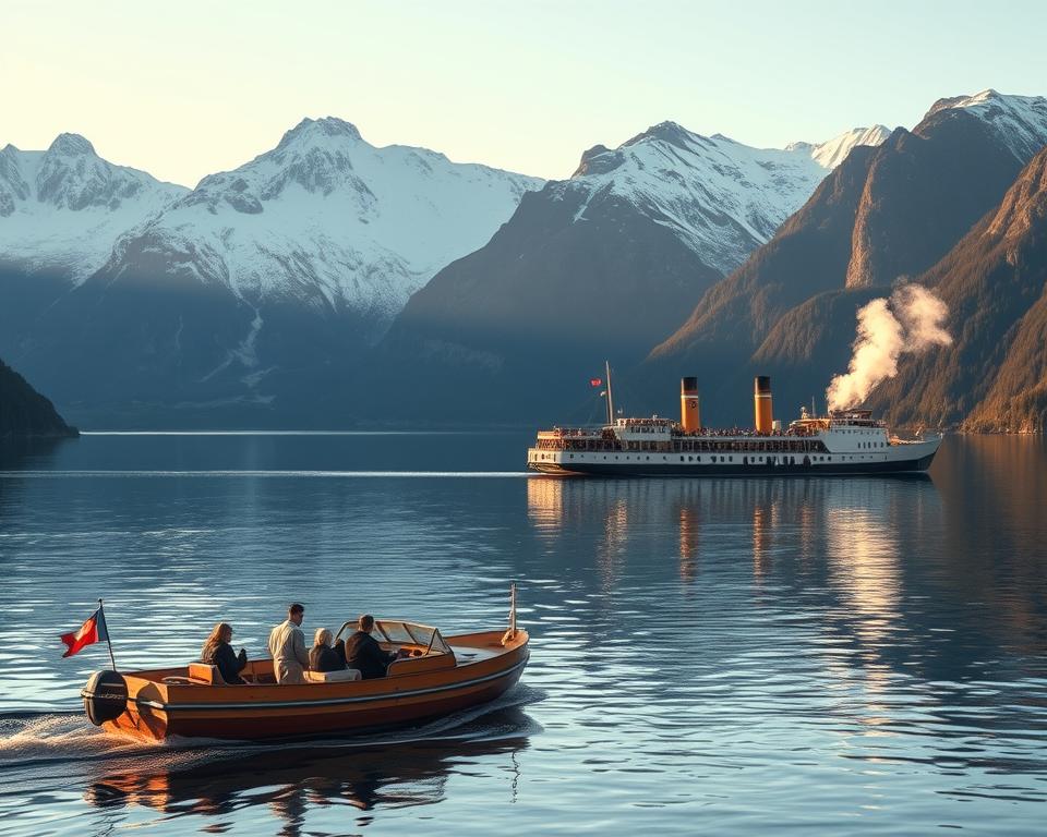 Norwegische Verkehrsmittel Fjord Norwegische Verkehrsmittel Fjord