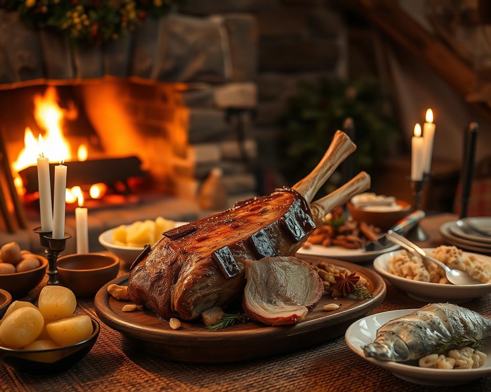 Norwegische Weihnachtsgerichte Pinnekjøtt Norwegische Weihnachtsgerichte Pinnekjøtt