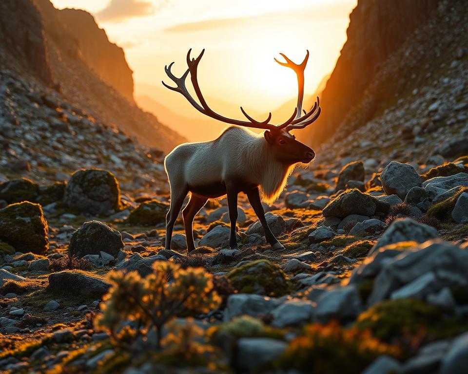 Rentier Ernährung in norwegischer Wildnis