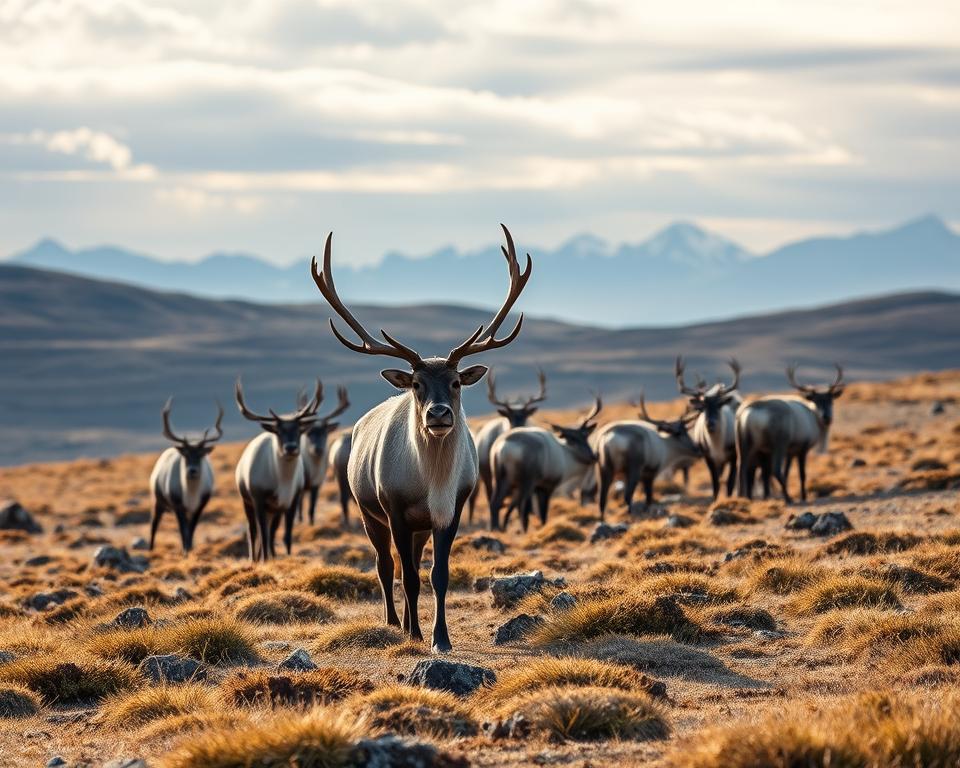 Rentiere in norwegischer Tundra