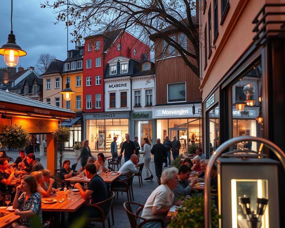 Restaurants und Einkaufen Mosvangen Umgebung