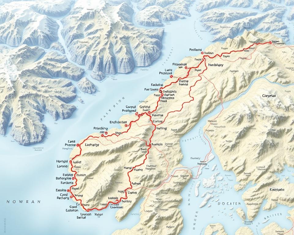 Routenplanung Norwegen Landkarte
