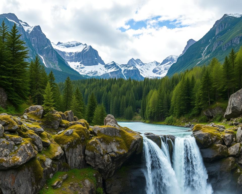 Sieben Schwestern Wasserfall Jahreszeiten