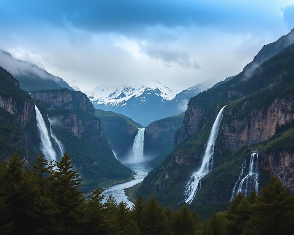 Sieben Schwestern Wasserfalllegende Norwegen