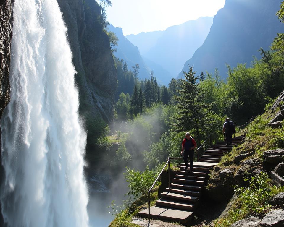 Steinsdalsfossen Wasservorhang Wanderung Steinsdalsfossen Wasservorhang Wanderung