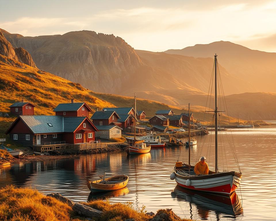 Traditionelle norwegische Fischerdörfer auf Senja