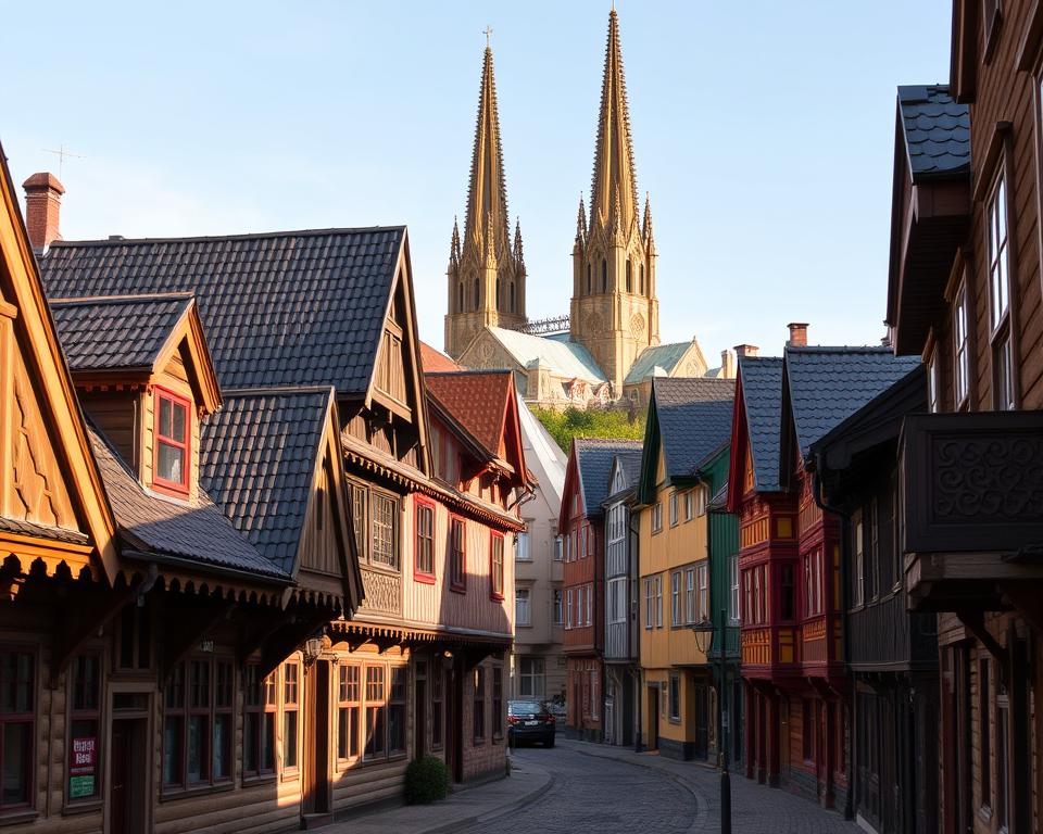 Trondheim historische Holzhausarchitektur Trondheim historische Holzhausarchitektur