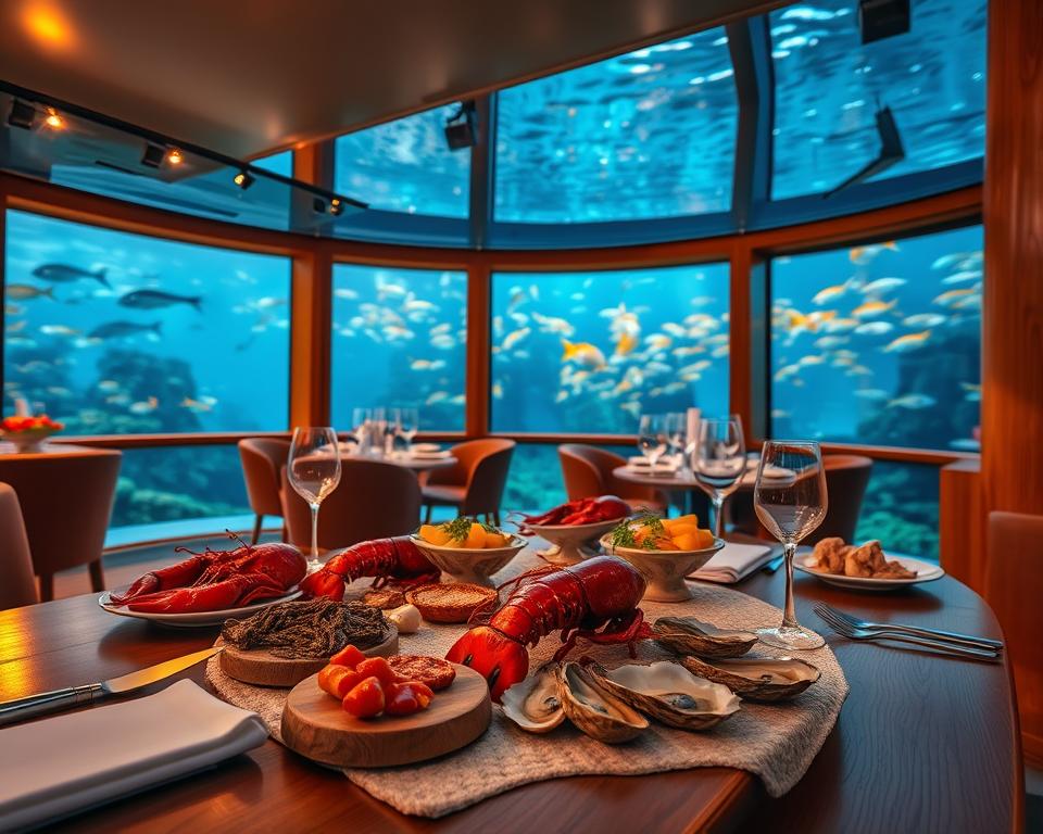 Unterwasser-Gastronomie Norwegen Meeresfrüchte