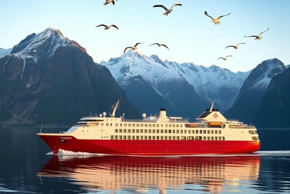 Hurtigruten-Schifffahrt entlang der norwegischen Küste