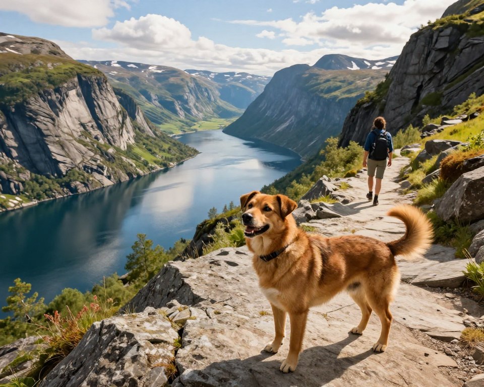Wandern mit Hund in Norwegens Fjordlandschaft