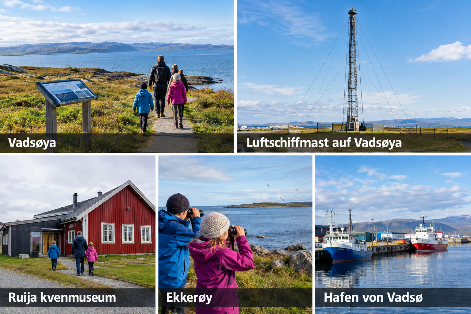 Bildcollage: Vadsø mit Kindern